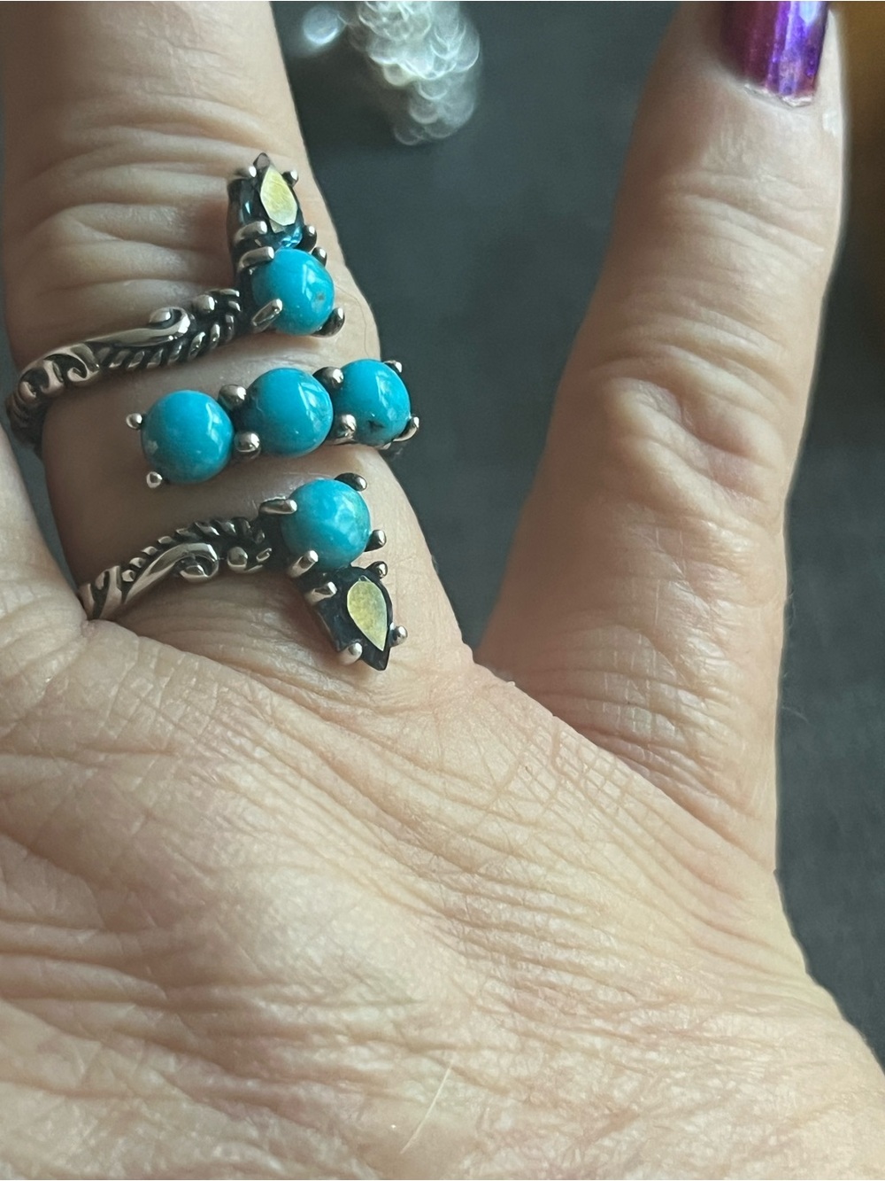Carolyn Pollack sleeping beauty turquoise and blue topaz.